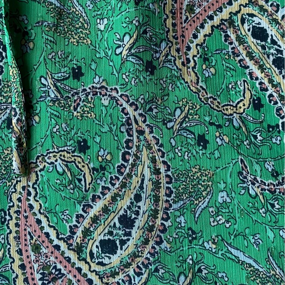 Rachel Zoe Green paisley long sleeve top - Picture 8 of 11